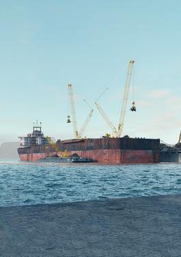 View of an FPSO being decommissioned 