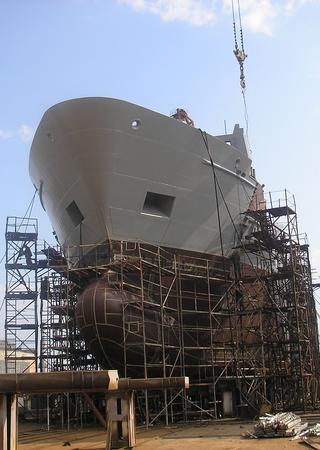 Ship at yard during dry dock