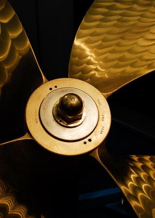 Close-up on a golden propeller 