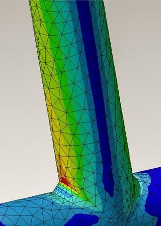 Tubular joint engineering with finite element analysis and von mises stress plot